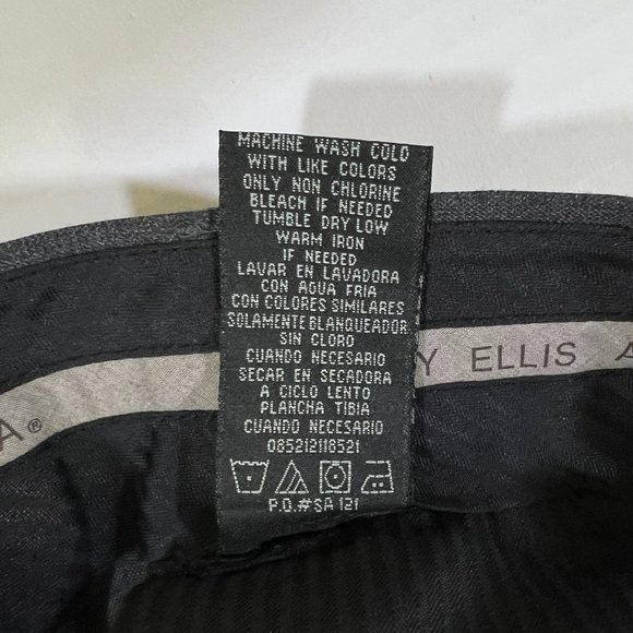 Perry Ellis - Men's Size 38/30 - Dark Grey Dress Pants Pleated Front Cuff Hem - Picture 5 of 8